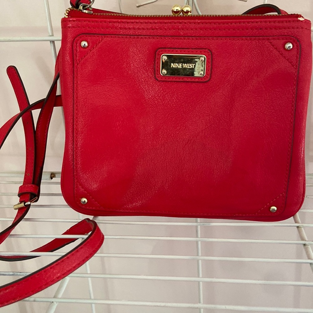 Red nine west body bag
